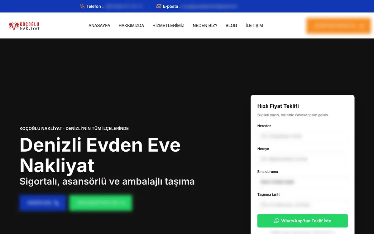 Koçoğlu Nakliyat — Webin Agency referansı